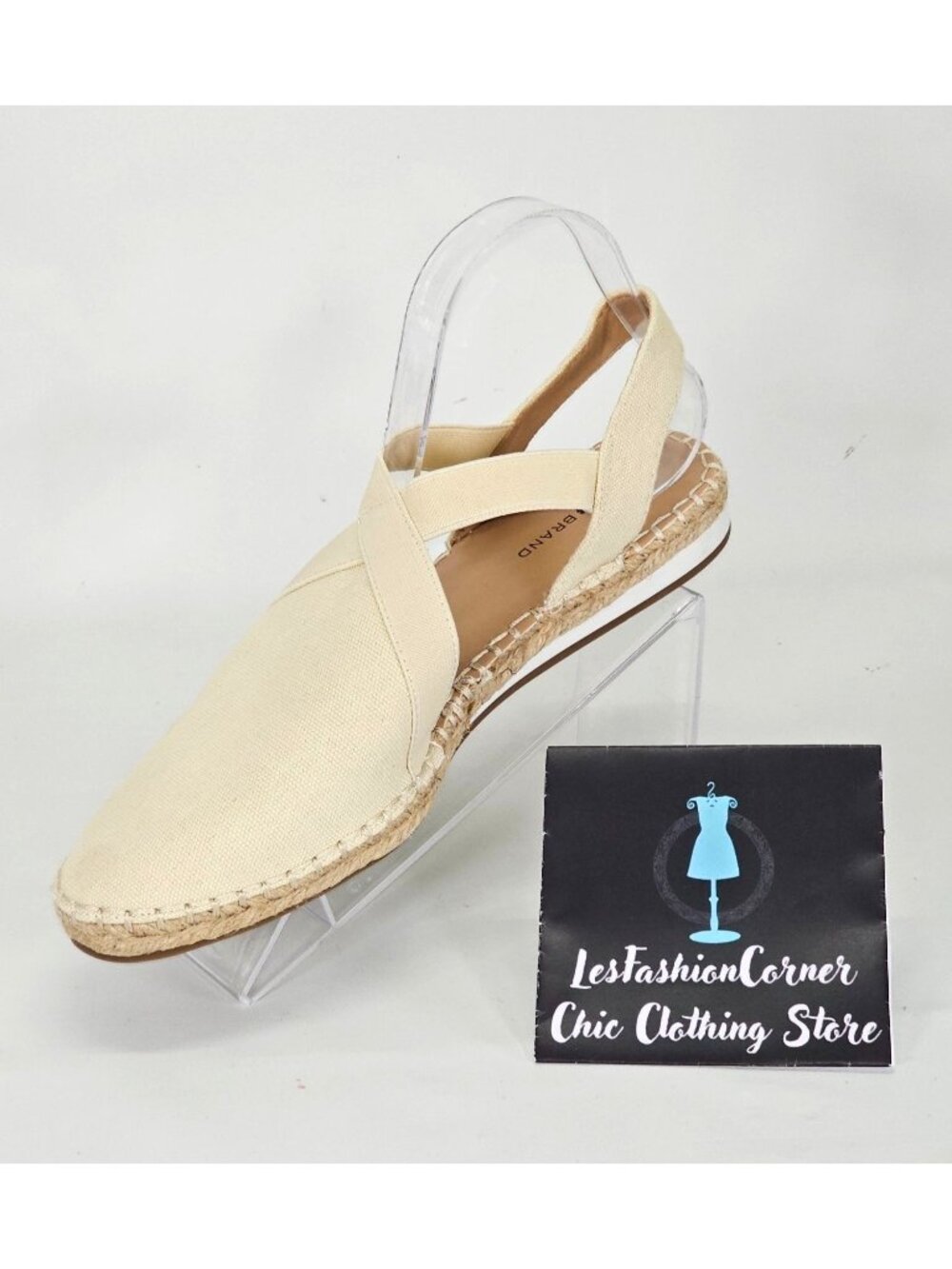 NWOB Lucky Brand Rifka Women's Espadrille Flats Beige Canvas Slip-On Sz 10 058 - Picture 12 of 14